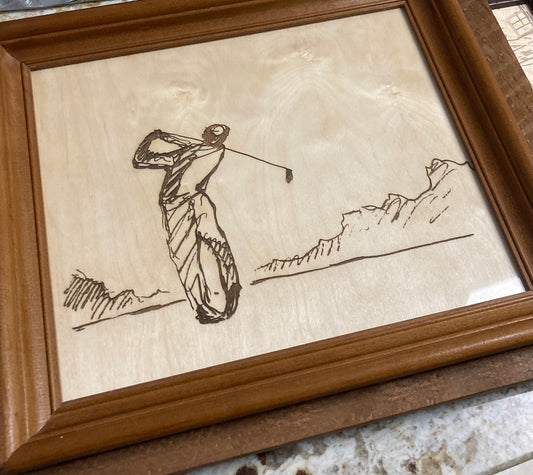 Golfer Engraving